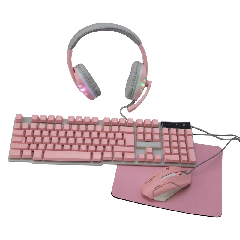 gamer girl 4-in-1 LED gaming combo