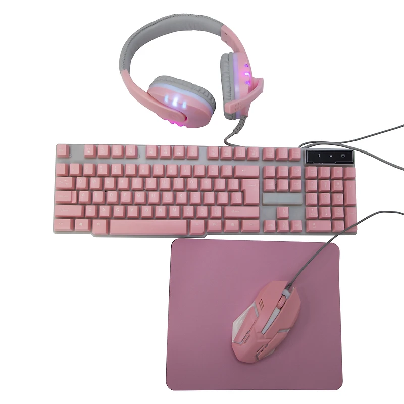 gamer girl 4-in-1 LED gaming combo