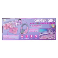 gamer girl 4-in-1 LED gaming combo