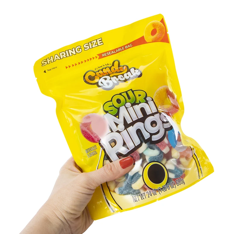 candy break sour mini rings 24oz