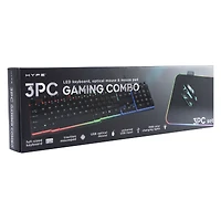 LED keyboard, optical mouse & mouse pad PC gaming combo