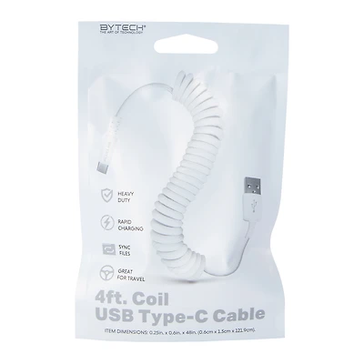 4ft USB-C Coil Cable