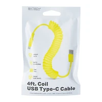 4ft USB-C Coil Cable - Yellow
