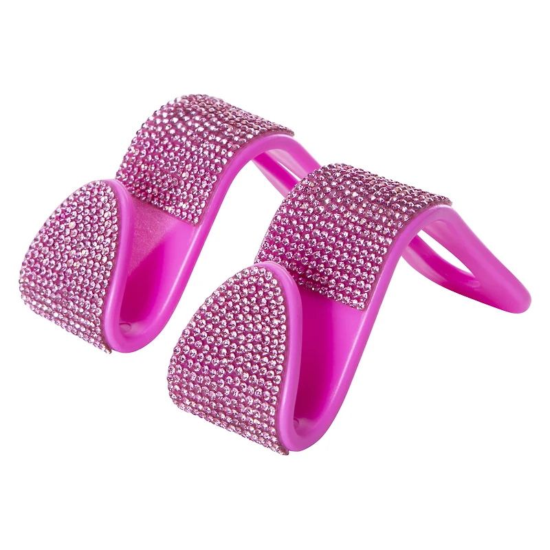 dazzle bling hooks car accessory 2-pack - silver