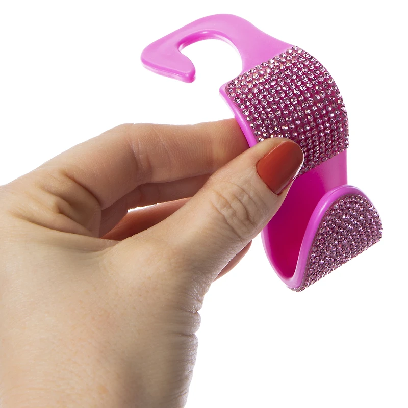 dazzle bling hooks car accessory 2-pack - silver