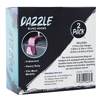 dazzle bling hooks car accessory 2-pack - silver