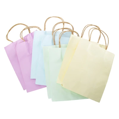 8-count pastel kraft gift bags