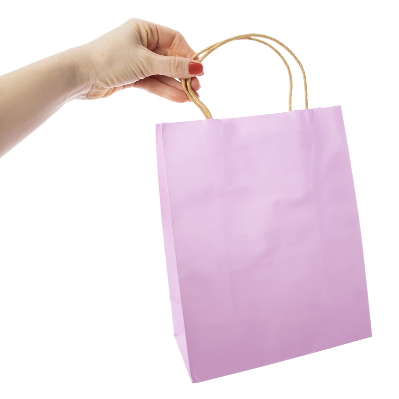 8-count pastel kraft gift bags