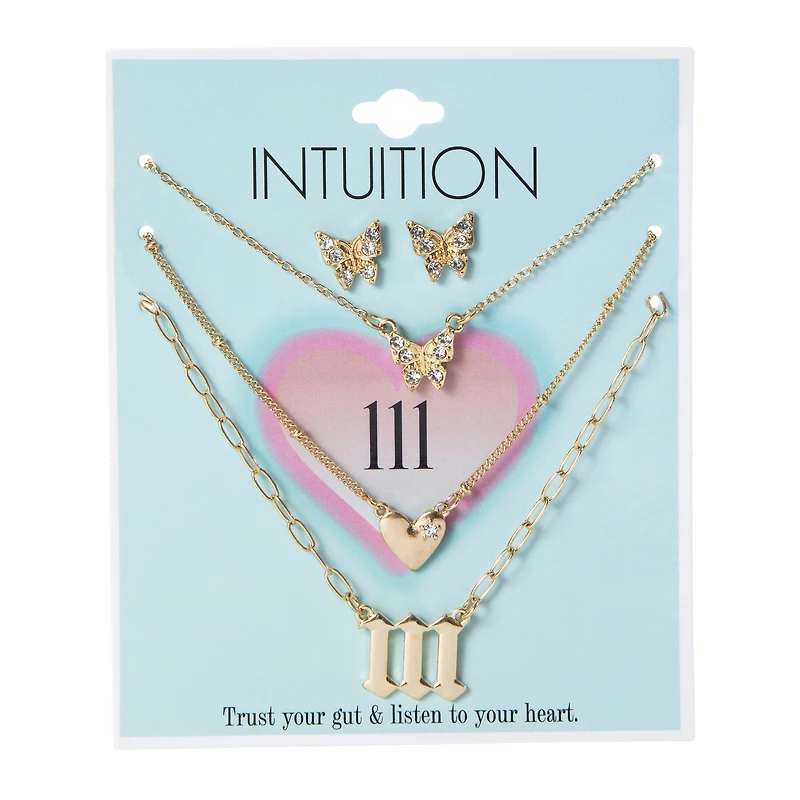 angel number necklaces & earrings set