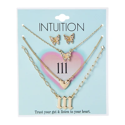 angel number necklaces & earrings set