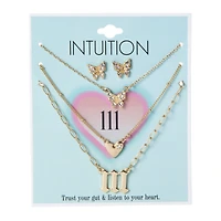 angel number necklaces & earrings set