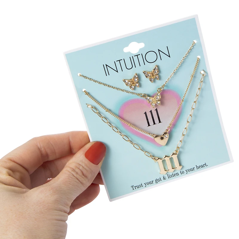 angel number necklaces & earrings set