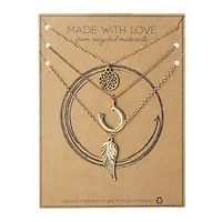 made with love recycled material necklaces 4-piece set
