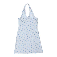 white floral halter dress