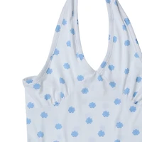 white floral halter dress