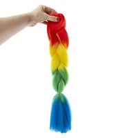 rainbow braid-in hair extensions 20in