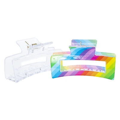 rainbow claw hair clips 2-pack
