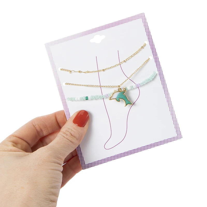 layered anklet set 3-piece