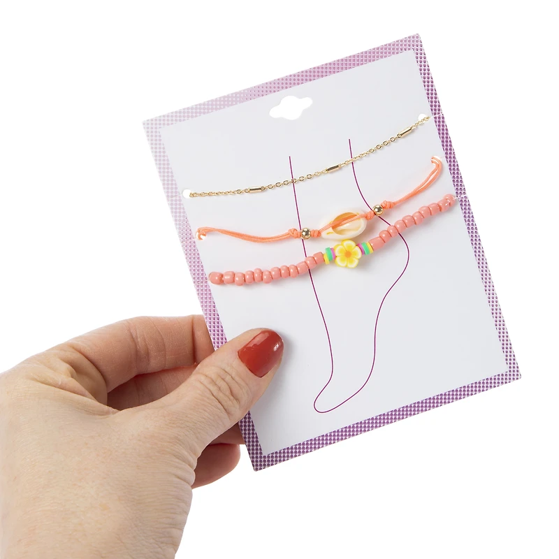 Layered Anklet Set 3-Piece