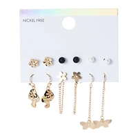 nature stud & dangle earrings 6-count
