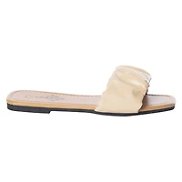 ladies pink pleated sandals