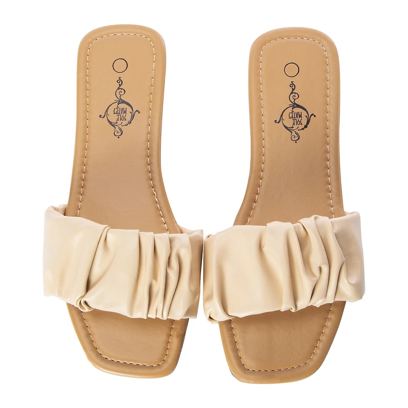 ladies pink pleated sandals