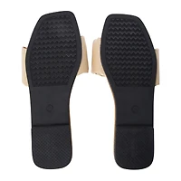 ladies pink pleated sandals