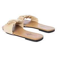 ladies pink pleated sandals