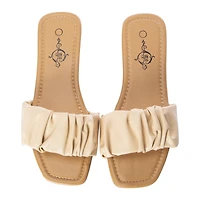 ladies pink pleated sandals