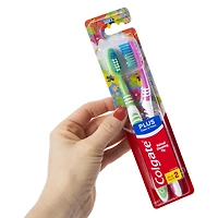 colgate® plus clean & fresh medium toothbrushes 2-count