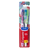 colgate® plus clean & fresh medium toothbrushes 2-count