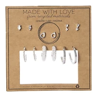made with love recycled material earrings 6-count