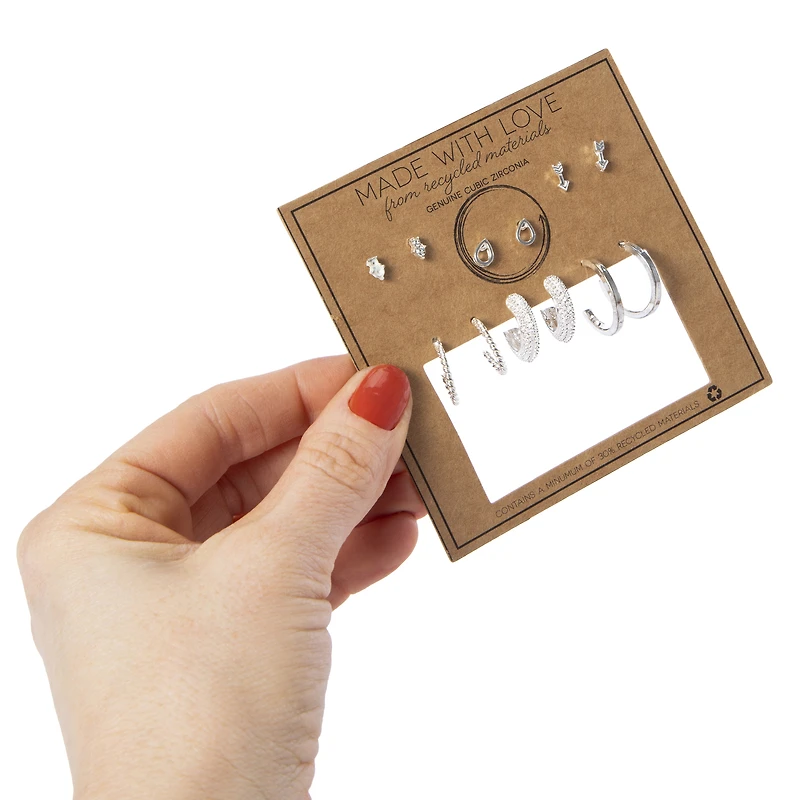 made with love recycled material earrings 6-count