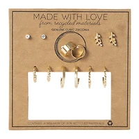 made with love recycled material earrings 6-piece set