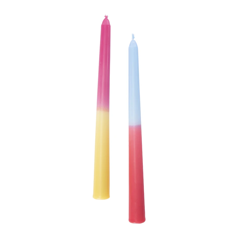 10in ombre taper candles 2-count