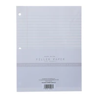 wide ruled filler paper with 3-hole punch, 125 sheets
