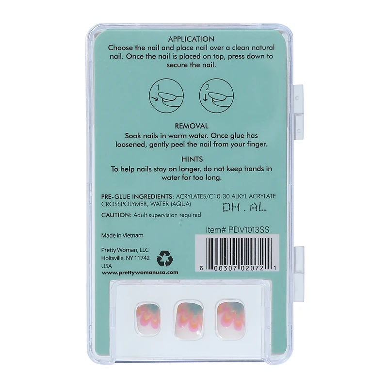 pretty woman kids press on faux nails 24-piece set