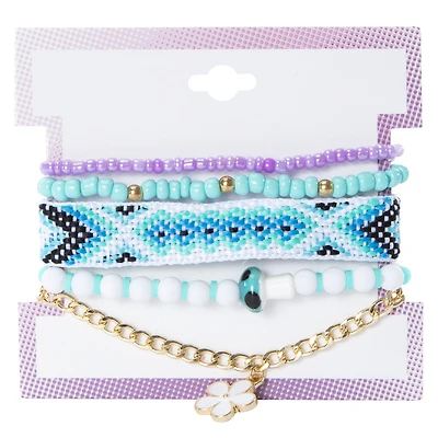 Bracelet Set 5-Piece - White Flower