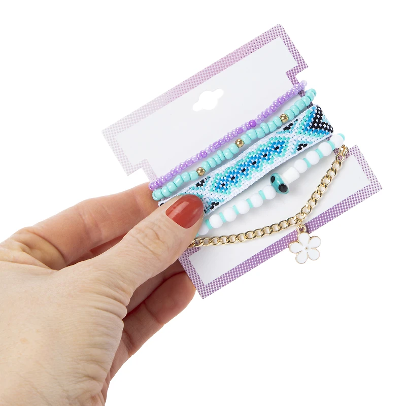 Bracelet Set 5-Piece - White Flower