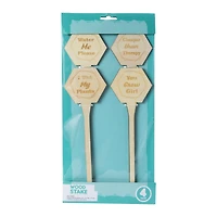 Plywood Funny Garden Stakes 4-Count