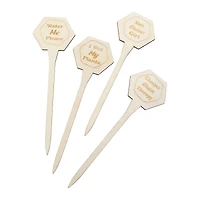 Plywood Funny Garden Stakes 4-Count