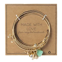 made with love recycled material bracelets 3-piece set