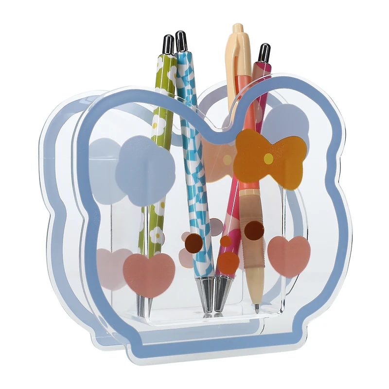 clear pen holder for desk