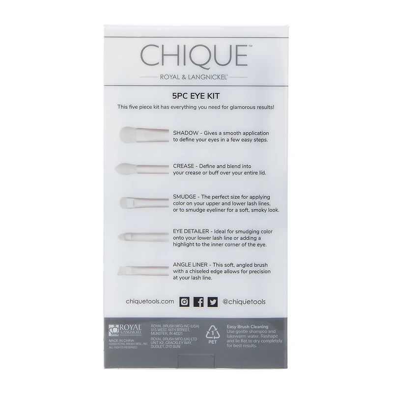 Chique™ 5-Piece Eye Makeup Brush Set - Black