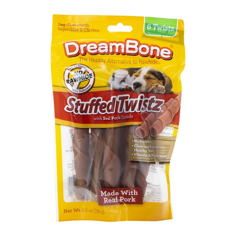 dreambone® pork stuffed twistz® dog chews 6.9oz