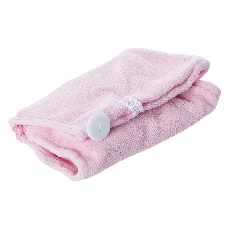 therawell® twirly hair drying towel - pomegranate & keratin