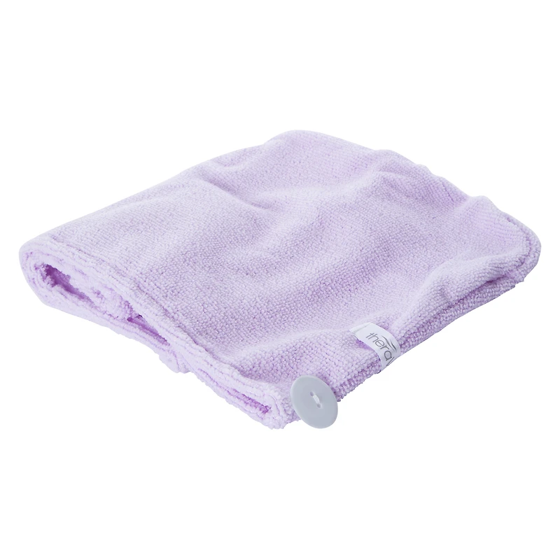 therawell® twirly hair drying towel - lavender & collagen