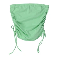 green ruched side-tie tube top