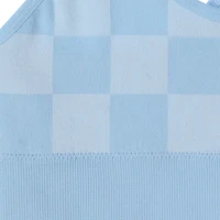 blue checker bralette