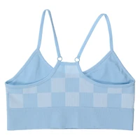 blue checker bralette